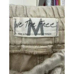 Free People We the Free Pants Medium Khaki High Waist Drawstring Wide Leg IJ10-1 thumbnail 2