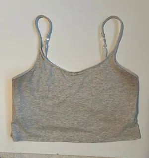 Old Navy Light Gray Cropped Camisole Bralette thumbnail 1