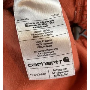 Carhartt Womens Relaxed Fit Fleece Pullover M Orange Snap Front Sherpa thumbnail 7
