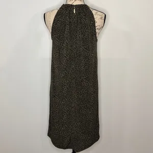 Michael Kors gold chain accent stretch slinky leopard animal print dress S thumbnail 4
