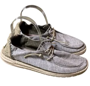 Hey Dude Wendy Chambray Woven Forest River Women's Size 10 Casual Slip On thumbnail 1