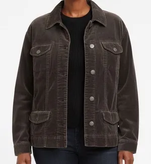 Chico's Dark Brown Corduroy Cotton Blend Casual Jacket Sz‎ 2 Large 12 thumbnail 1