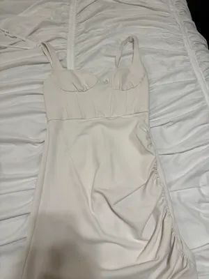 Zara White Draped Mini Dress thumbnail 2