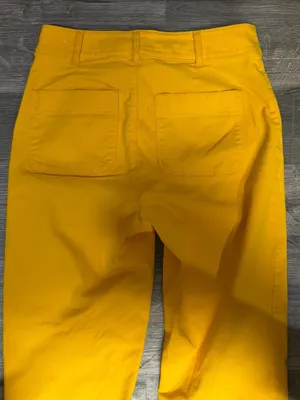 LOFT High Rise Straight Pants Size 2 Golden Yellow Stretch thumbnail 8