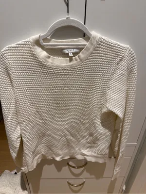 Milly Ivory Textured Crewneck Sweater thumbnail 2