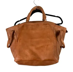 Free People Leslie 100% Cow Leather Tote Brown Boho Slouchy Large READ Womens thumbnail 1