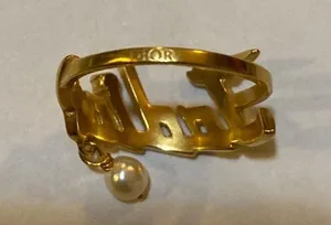 Dior J'ADIOR RING Gold-Finish Metal with a White Resin Pearl and a White Crystal thumbnail 4