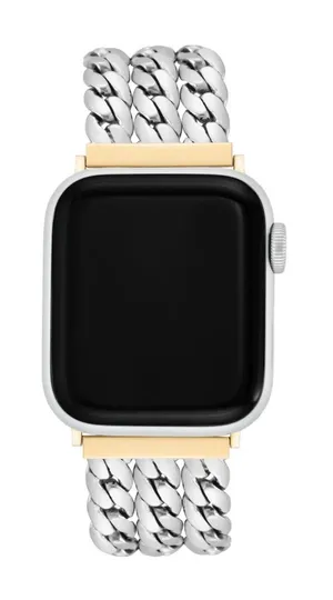 Anne Klein -Apple watch Band only **WATCH NOT INCLUDED **3 row link band, silver/gold thumbnail 1