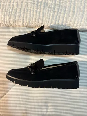 Alex Marie Black Suede Loafers Size 9M thumbnail 3