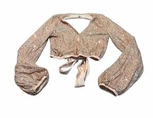 MABLE sequin crop top with tie back thumbnail 1