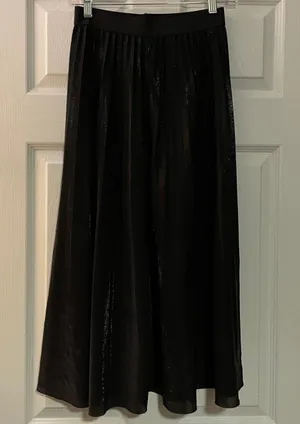 {No Label} Black Iridescent Pleated Skirt - Size Unknown thumbnail 1