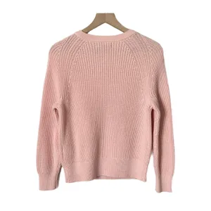 J.Crew Women's Pink Shaker Stitch Cotton Crewneck Raglan Sweater BN190 Size XS thumbnail 2