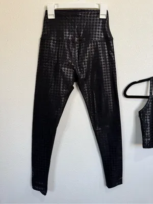 Beyond Yoga Houndstooth Matching Set 2PC Leggings Crop Tank Small Athleisure Y2K thumbnail 6