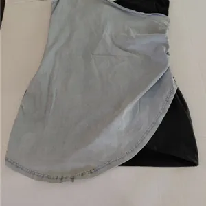 AKIRA Womens Mini Dress Size 1X Denim Faux Leather Party Going Out Y2K Revival thumbnail 10