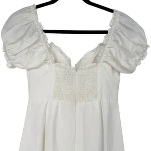 Selfie Leslie Milkmaid Ruched Bust Puff‎ Sleeve Mini Dress White Size Small thumbnail 8