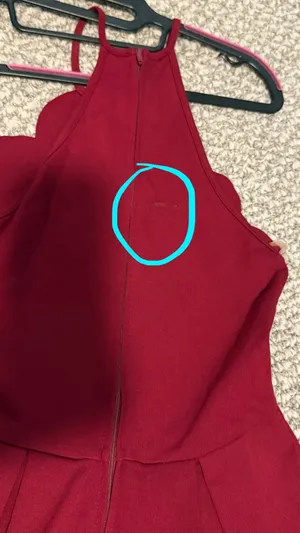 Charlotte Russe XS Fit-and-Flare Dress - Deep Red/Burgundy (small stain shown) thumbnail 7