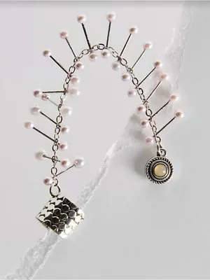 NWT Free People Finders Keepers Ear Cuff & Earring in Silver Pearl Combo thumbnail 3
