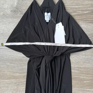 NEW MISA Los Angeles Domino Draped Mini Dress in Black XS thumbnail 14
