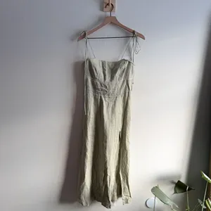 Reformation Liesel Linen Midi Dress Size 6 thumbnail 3
