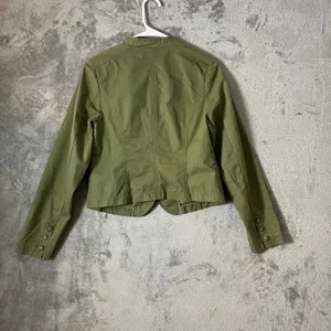 ModCloth Military Inspired Olive Green Button Jacket‎ Structured Fit Size Small thumbnail 5