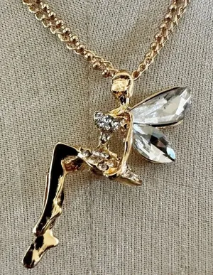 Fairy Pendant Necklace Gold thumbnail 1