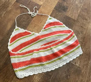 Aerie multicolored crochet halter tank top thumbnail 3