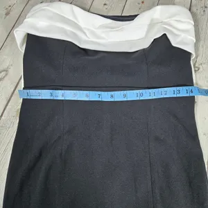 Lulus Fabulous Phenomenon Black White Strapless Bow Midi Dress Wedding Guest thumbnail 10