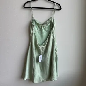 NWT Princess Polly Moniz Lace Bustier Corset Mini Dress Sage Size US 12 Large thumbnail 4