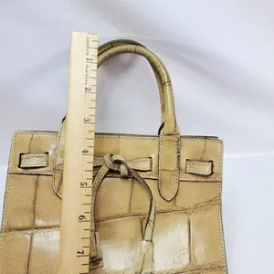 Dooney & Bourke Satchel Beige Croc Embossed Leather Tassel‎ Made in Italy Small thumbnail 8