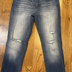 Kancan Womens Jeans Skinny‎ Denim Ripped Distressed Stone Wash Blue 27 thumbnail 5