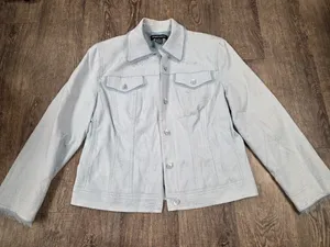 Margaret Frances Soft Light Blue Jacket Patterned Women's Size 10 thumbnail 1