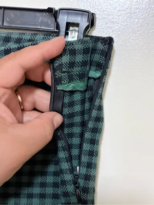 Free People Dark Green and Black Gingham pants thumbnail 5
