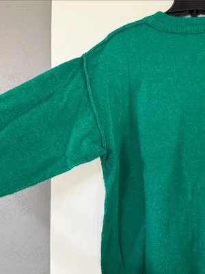 Women's Emerald Green Crewneck Sweater Size M thumbnail 6
