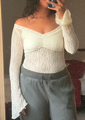 Urban Outfitters Top White Crop thumbnail 1