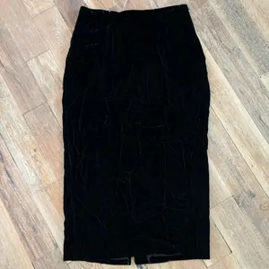 Vintage Scott Mcintosh Black Velvet Rhinestone Bow Midi Skirt thumbnail 11