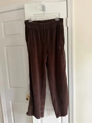 Tna Aritzia Chocolate Brown Velour Track Pants Size Medium Y2K thumbnail 6