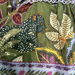 Farm Rio Blouse Top XS Green Jungle Fairy Boho Botanical Tropical‎ Praire Resort thumbnail 12