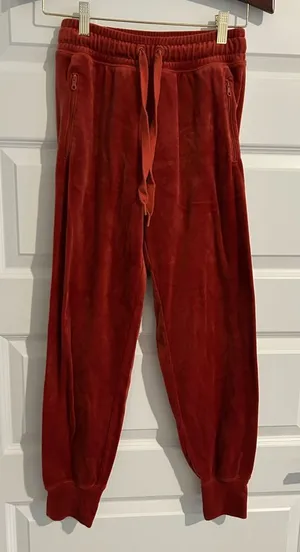 Aerie Velour Jogger Pants Rust Orange Brown Size XS thumbnail 1