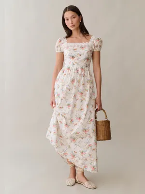 NWT few moda andi cotton dress size 4 sorella vintage bouquet floral maxi lace thumbnail 3
