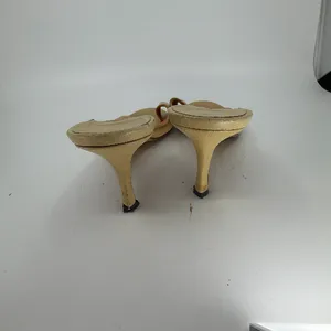 Gianni Milano Vintage Heeled Beige Leather 39 Mule thumbnail 4