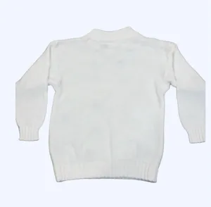 Vintage White Cable Knit Rosette Sweater Pink Mint Green Floral M Pastel Cottage thumbnail 5