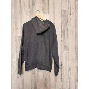 H&M Divided Hoodie Womens XXL Dark Grey Acid Wash Queen of Your Heart Graphic thumbnail 7