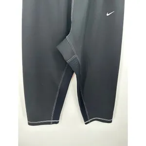 Nike Pro Dri-Fit Black Fleece Training Pants Sweatpants Elastic Waist‎ Women L thumbnail 3