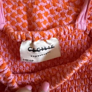 Cecilie Copenhagen Pink & Orange Tiered Tie-Shoulder Dress thumbnail 5