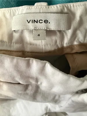 Vince Cotton White Chinos Preppy Costal Neutral Pants 4 thumbnail 4