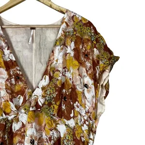 Free People Floral Mini‎ Dress Womens L Multicolor Modal Boho Festival Summer thumbnail 4