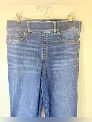 Spanx High Rise Flare Jeans Large Midnight Shade Pull On Shaping 20327R thumbnail 4