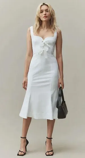 NWT BHLDN Sweetheart Fit and Flare Bow Tie Midi Dress thumbnail 1