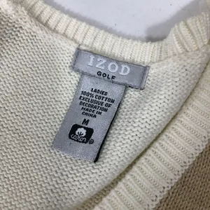 ⬇️ IZOD Golf Cream Argyle V-Neck Women’s Sweater thumbnail 3