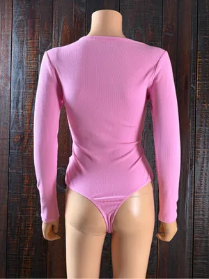 ASTR Long Sleeve Pink Twist Front Cutout Bodysuit thumbnail 10